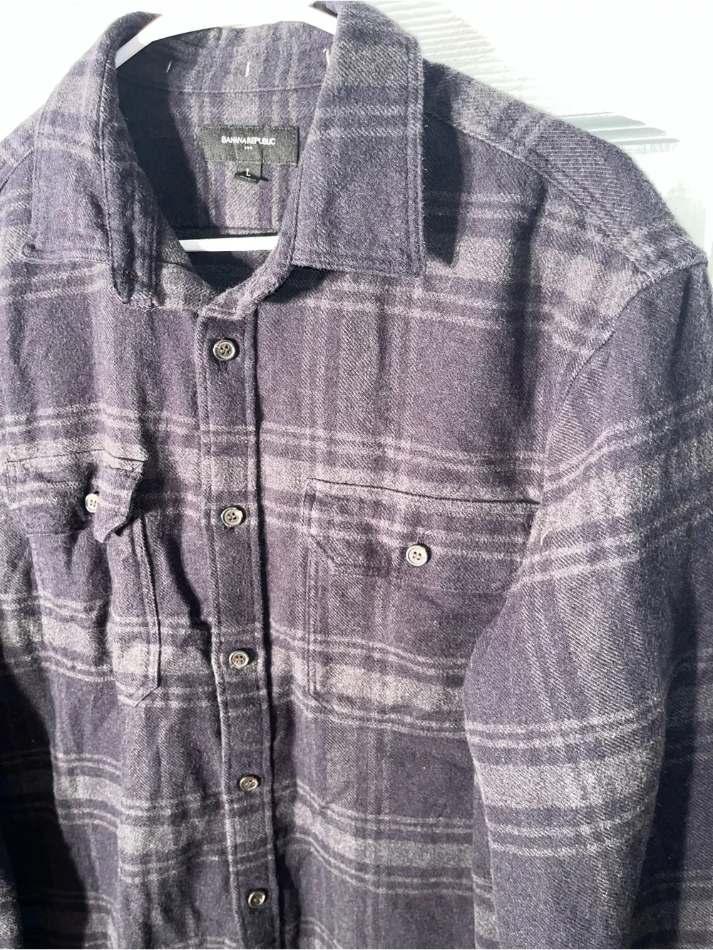 Banana Republic Flannel Men’s Long Sleeve Button Down Shirt Large L Cotton